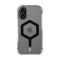 TACTICAL MAGFORCE HEXAGON szilikon telefonvédő (ütésállóság, légpárnás sarok, átlátszó matt hátlap, MagSafe) FEKETE (57983127317)