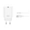 XO CE33 hálózati töltő USB aljzat 18W, gyorstöltő 3.0 + lightning kábel (XO-CE33+LIGHTNING) FEHÉR
