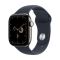 Apple Watch Series 12 GPS + Cellular 42mm Natural Titanium Case with Navy Blue Sport Band - M/L (MJGG4MP/A)