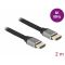 DELOCK kábel HDMI male/male összekötő 8K 60Hz 48 Gbps Certified, 2m (83996) szürke