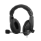 DELTACO HL-57 USB mikrofonos fejhallgató, fekete