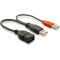 Delock Y kábel 2 db USB 2.0 A típusú apa > 1 db USB 2.0 A típusú anya 20 cm (65306)