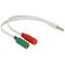 Delock sztereó jack apa 3.5 mm > 2 x sztereó jack anya 3.5 mm 4 pines adapter (65447)