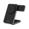 Dviced 3-in-1 Foldable Qi2 magnetic wireless charger stand w cable, wall charger, Black (DV230010)