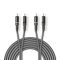 Nedis COTH24200GY15 sztereo audió kábel, 2x RCA férfi, 2x RCA férfi, Nikkelezett, 1,50 m, kerek, Sötétszürke