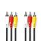 Nedis CVGL24300BK20 kompozit video kábel 3x RCA dugó - 3 RCA dugó, 2m