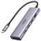 UGREEN CM511 HUB, USB-C, HDMI 4K 60Hz, 3x USB 3.0 5Gbps, PD 100W (ezüst)