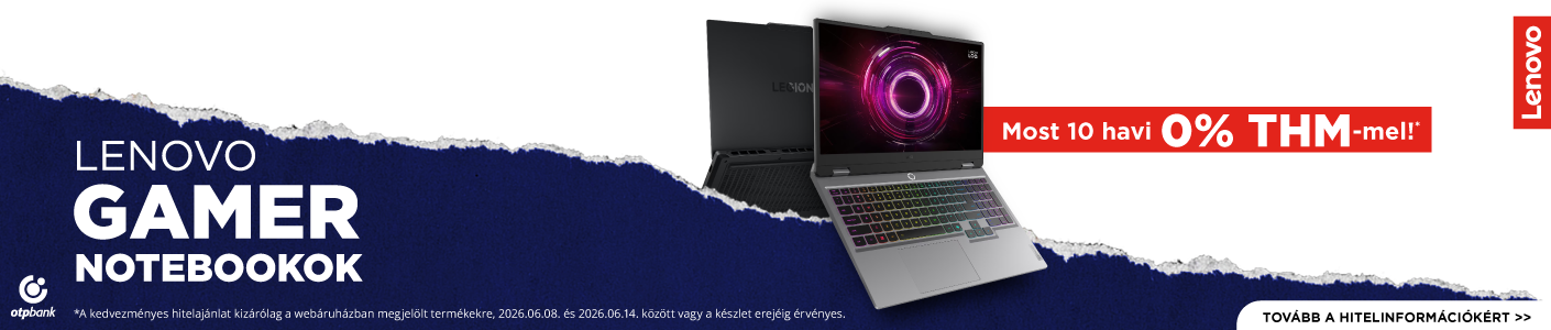 Lenovo Legion-LOQ 0% THM. Az ajánlat 2026.06.08. és 2026.06.14. között vagy a készlet erejéig érvényes.