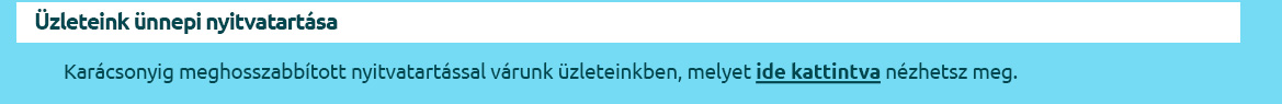 Ünnepi nyitvatartás